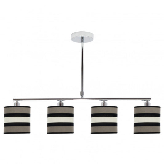 Lámpara de techo Karla 4xE14 regulable en color topo/beis de Abrila, diseño vintage con estructura de metal y textil para luz difusa en decoración interior doméstica, modelo 171254058.