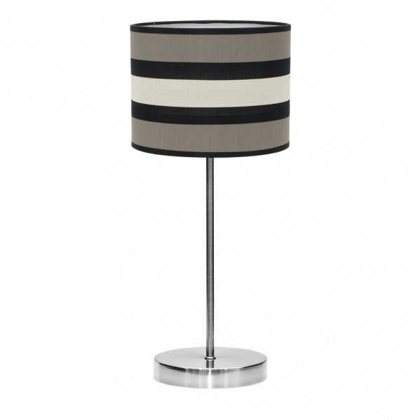 Lámpara sobremesa Grand Karla en tono topo/beis de 61 cm, diseño vintage moderno de Abrila con base metálica y pantalla textil para luz difusa, casquillo E27, ideal para decoración interior doméstica AI2.