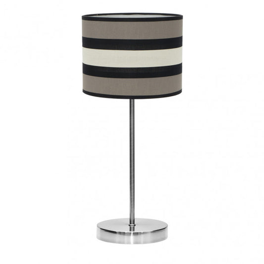 Lámpara sobremesa Grand Karla en tono topo/beis de 61 cm, diseño vintage moderno de Abrila con base metálica y pantalla textil para luz difusa, casquillo E27, ideal para decoración interior doméstica AI2.