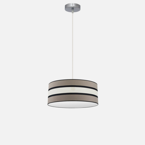 Colgante Karla en tono topo-beis de 40 cm de Abrila, lámpara colgante vintage de metal y textil para decoración interior doméstica, estilo AI2 con código 171294058