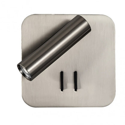 Aplique LED Manet cuadrado en níquel de Abrila, modelo 171462C03, diseño minimalista moderno para iluminación interior doméstica, luz LED integrada de 4000K en metal níquel cepillado.