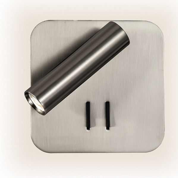 Aplique LED Manet Cuadrado en Níquel de Abrila, modelo 171462C03, con luz cálida de 4000K y diseño minimalista en metal para iluminación interior doméstica moderna.