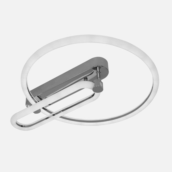 Plafon LED Adhara 57W regulable en acabado cromo de Abrila, modelo 171985620 con LED integrado para iluminación interior doméstica moderna, fabricado en metal y policarbonato, ideal para lámparas plafón regulables en entornos ai2.