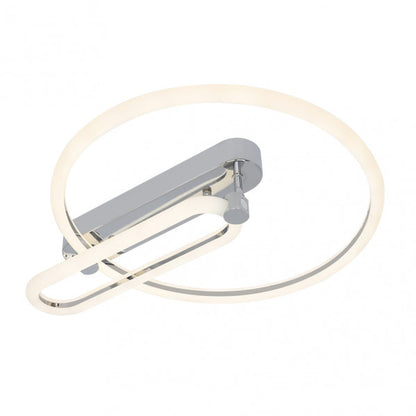 Plafon LED Adhara 57W regulable en acabado cromo de Abrila, iluminación interior moderna con LED integrado, material metal y policarbonato, diseño doméstico para lámparas contemporáneas, modelo 171985620.