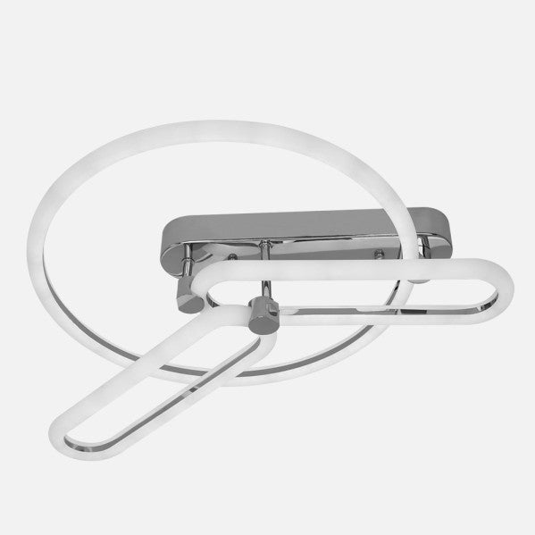 Plafon LED Adhara Cromo 78W regulable de Abrila, diseño moderno en metal y policarbonato para iluminación interior doméstica, con ahorro energético y tecnología AI2, modelo 171985820.