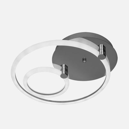 Plafon LED Alya Cromo 37W regulable con mando a distancia, iluminación interior moderna de Abrila (172082020), diseño en metal y policarbonato para ahorro de energía en hogares.