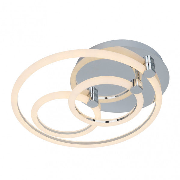 Plafon LED Alya 68W en acabado cromo regulable de Abrila, modelo 172083020 con mando a distancia, lámpara moderna de tecnología LED para iluminación interior del hogar.