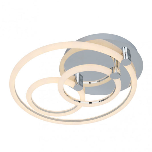 Plafon LED Alya 68W en acabado cromo regulable de Abrila, modelo 172083020 con mando a distancia, lámpara moderna de tecnología LED para iluminación interior del hogar.