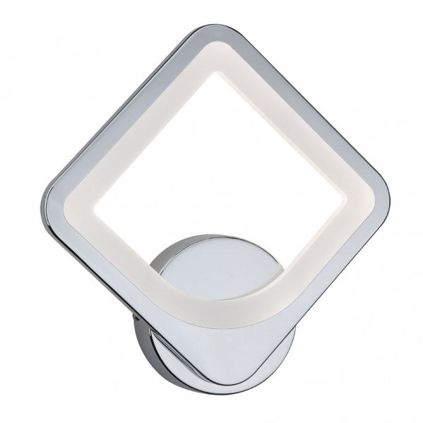 Aplique LED Elara en cromo de Abrila, 8W 4000K luz blanca natural, modelo 172661020 para iluminación interior y decoración del hogar, diseño moderno de pared con ahorro de energía.