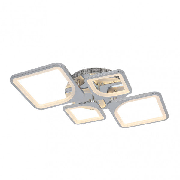 Plafon LED Elara de Abrila, 86W en acabado cromo regulable, diseño moderno para iluminación interior de bajo consumo energético con tecnología LED AI2, ideal para decoración del hogar (modelo 172684020).