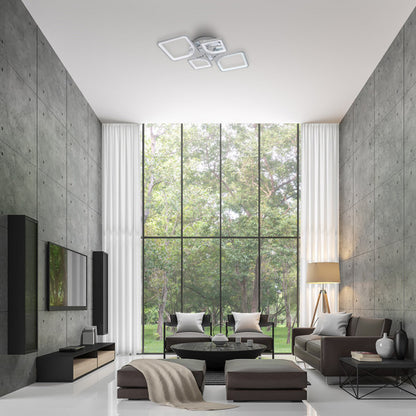 Plafon LED Elara 86W en acabado cromo regulable de Abrila, modelo 172684020, ideal para iluminación interior moderna y ahorro energético con tecnología LED AI2.