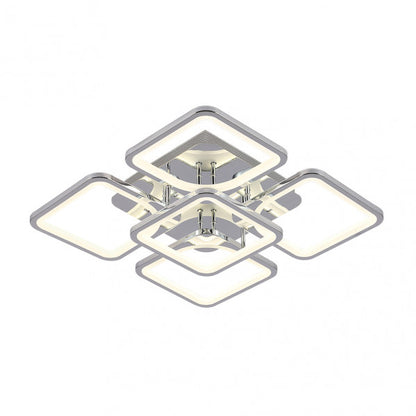 Plafon LED Elara Cromo de Abrila, 129W con temperatura de color variable 3000-6500K, regulable en intensidad y con mando a distancia, ideal para iluminación interior moderna y ahorro de energía, modelo 172685020