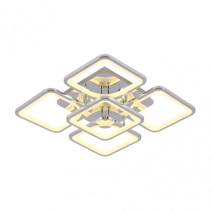 Plafon LED Elara de Abrila en acabado cromo, 129W de potencia con temperatura de color variable de 3000K a 6500K, modelo 172685020, ideal para iluminación interior moderna y ahorro de energía, incluye mando a distancia y regulable en intensidad