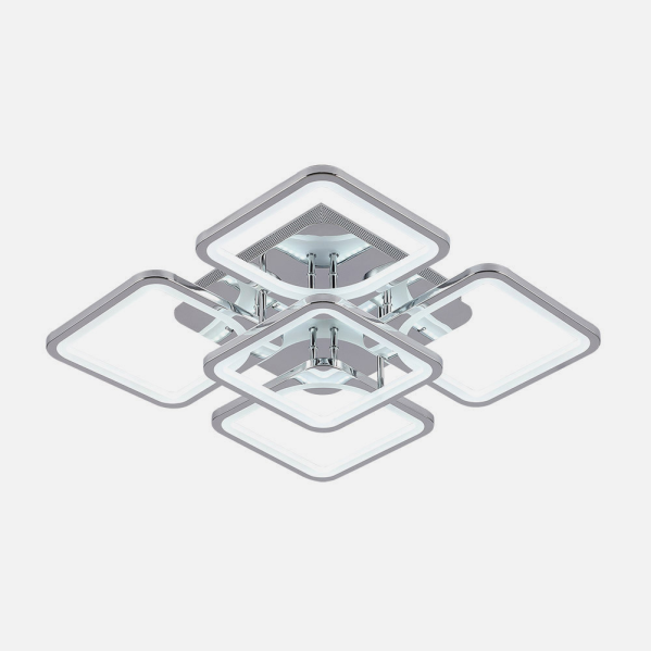 Plafon LED Elara Cromo de Abrila, 129W con 3000-6500K ajustable, diseño moderno en acabado cromo para iluminación interior, regulable por intensidad y temperatura de color vía mando a distancia, lámpara LED de ahorro energético AI2, referencia 172685020.