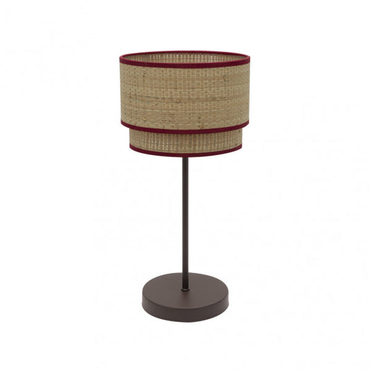 Lámpara de sobremesa Alto Roque en acabado natural y rojo de Abrila, modelo 172871107, dimensiones 60x30x30 cm, diseño moderno en metal y textil para iluminación interior y decoración doméstica.