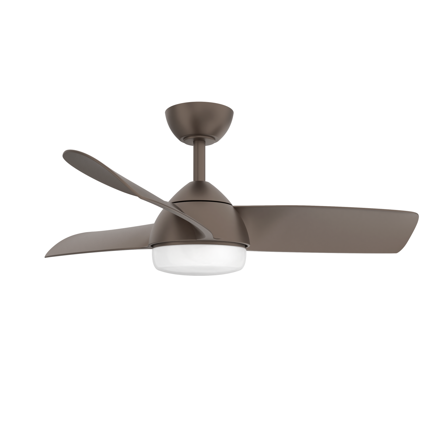 Ventilador de techo Haur marrón 24W DC de Abrila, modelo 173391302, con motor DC silencioso, aspas reversibles para verano e invierno, LED integrado y diseño en metal, MDF y policarbonato para interior doméstico.