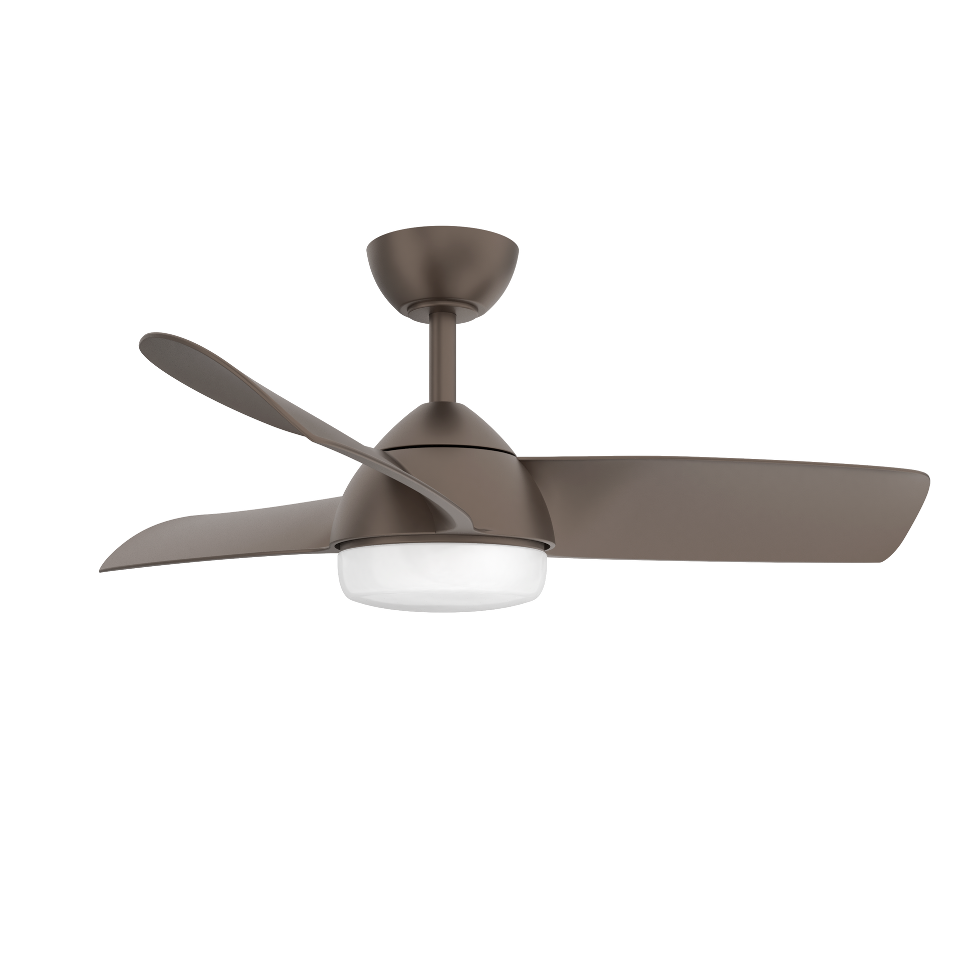 Ventilador de techo Haur marrón 24W DC de Abrila, modelo 173391302, con motor DC silencioso, aspas reversibles para verano e invierno, LED integrado y diseño en metal, MDF y policarbonato para interior doméstico.