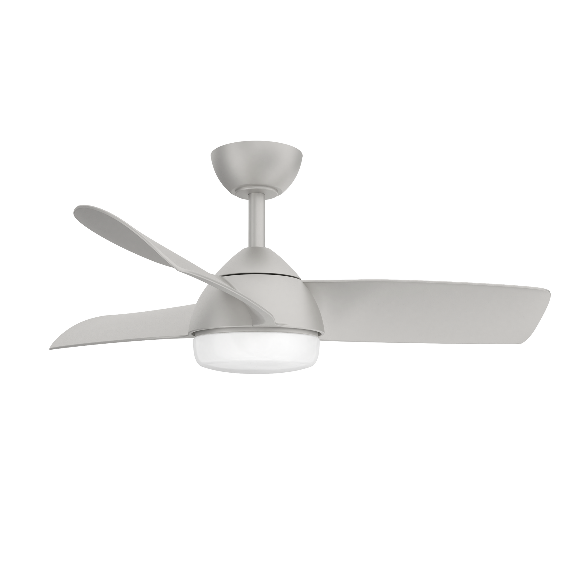 Ventilador de techo Haur Plata 24W DC con luz LED, control remoto y motor eficiente, modelo Abrila para interior doméstico en metal, MDF y policarbonato, referencia 173391310