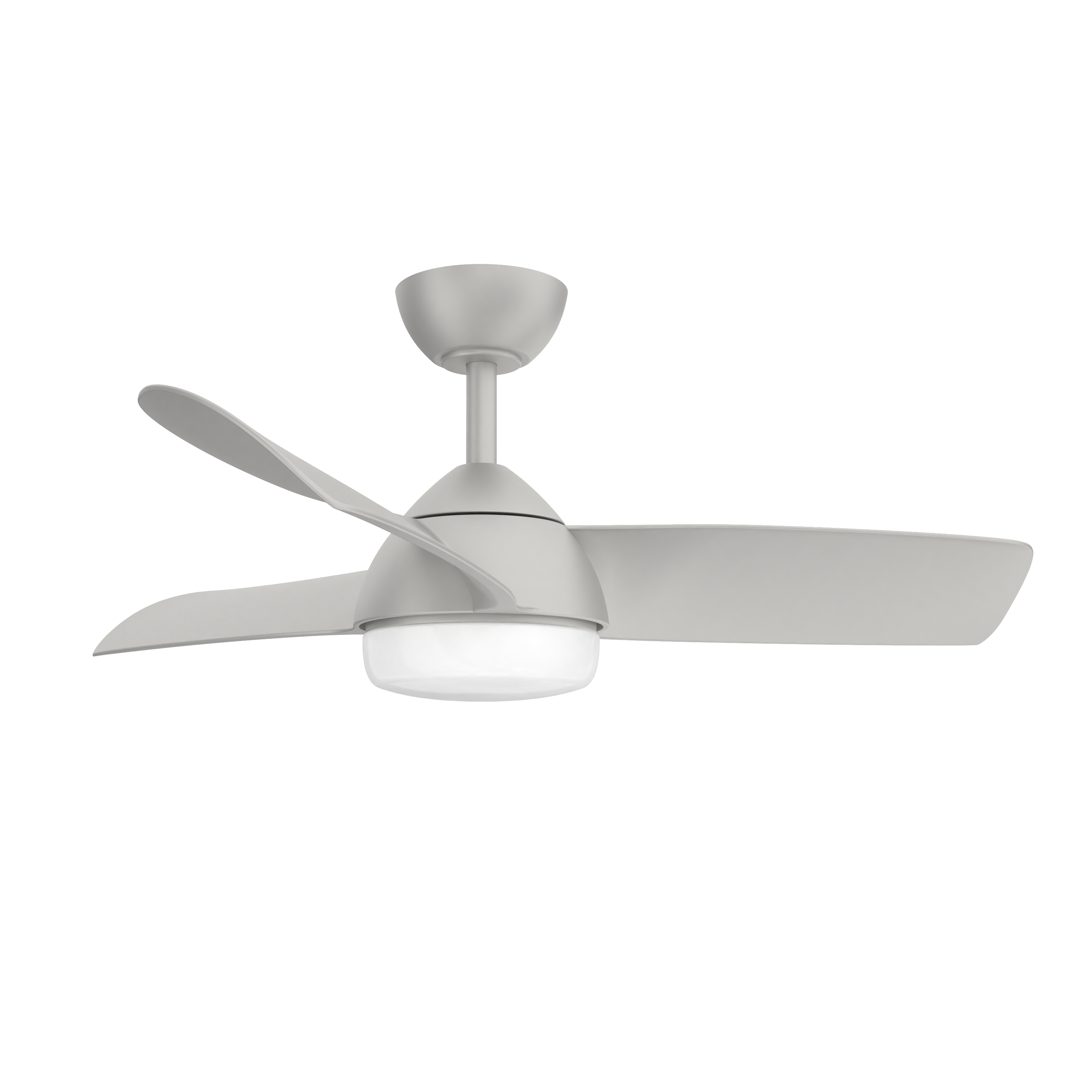 Ventilador de techo Haur Plata 24W DC con luz LED, control remoto y motor eficiente, modelo Abrila para interior doméstico en metal, MDF y policarbonato, referencia 173391310