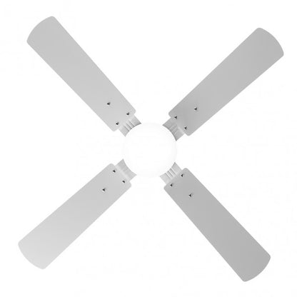 Ventilador de techo Hupe 18W DC blanco de 107 cm con luz LED integrada, 6 velocidades y mando a distancia, modelo Abrila 173591401 para uso doméstico interior