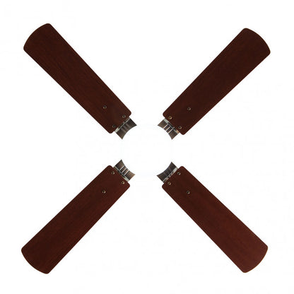 Ventilador de techo HUPE con diseño en cuero de 107 cm y 4 aspas reversibles, ideal para interiores domésticos en verano e invierno, con LED integrado y estructura de metal y MDF, modelo Abrila 173591414