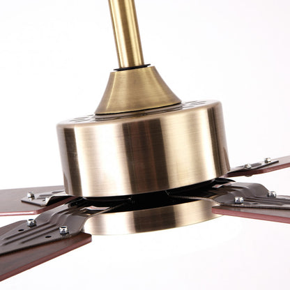 Ventilador de techo HUPE Abrila de 107 cm con 4 aspas reversibles en cuero y metal MDF, luz LED integrada para interiores domésticos, ideal para verano e invierno, modelo 173591414