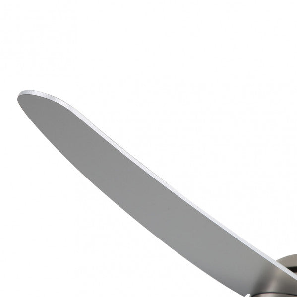 Ventilador de techo Klod Abrila en níquel plata de 117 cm con 6 velocidades, motor DC, mando remoto y temporizador, aspas reversibles para uso doméstico interior