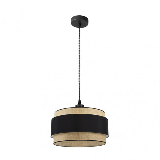Colgante Kandy natural/negro de 40 cm, lámpara colgante moderna de Abrila en metal textil para iluminación interior y decoración doméstica, modelo 174294009, diseño XS minimalista en negro natural.