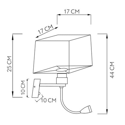 Aplique de pared Stephen Cromo/Blanco 3W LED Abrila 174661020, diseño moderno para iluminación interior en dormitorio, acabado en metal textil con luz LED 4000K blanca neutra, estilo contemporáneo AI2.