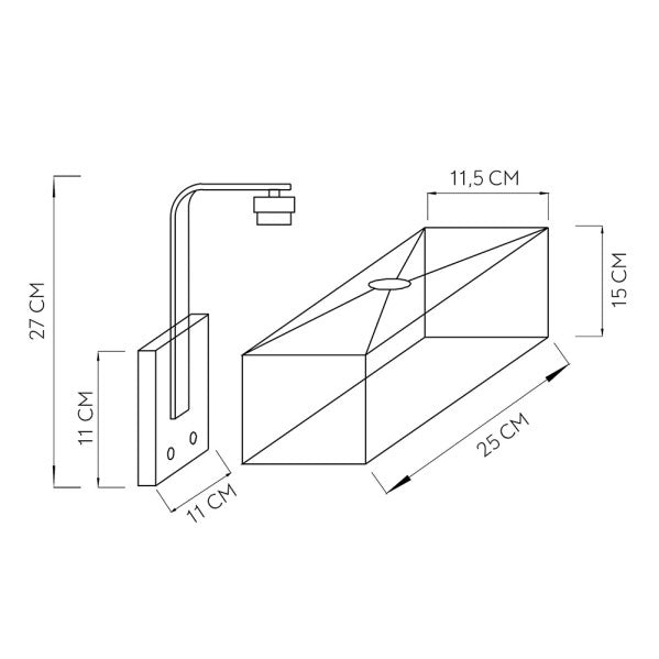 Aplique moderno Agatha de Abrila en cuero beige, diseño contemporáneo 27x25x15cm con luz difusa, puerto USB integrado y estructura de metal texturizado para decoración interior doméstica (modelo 174761014)