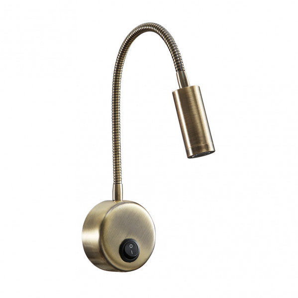 Aplique LED Edgar de cuero y metal, modelo 3W 4000K neutro, diseño moderno Abrila para iluminación interior y lectura, referencia 174861014