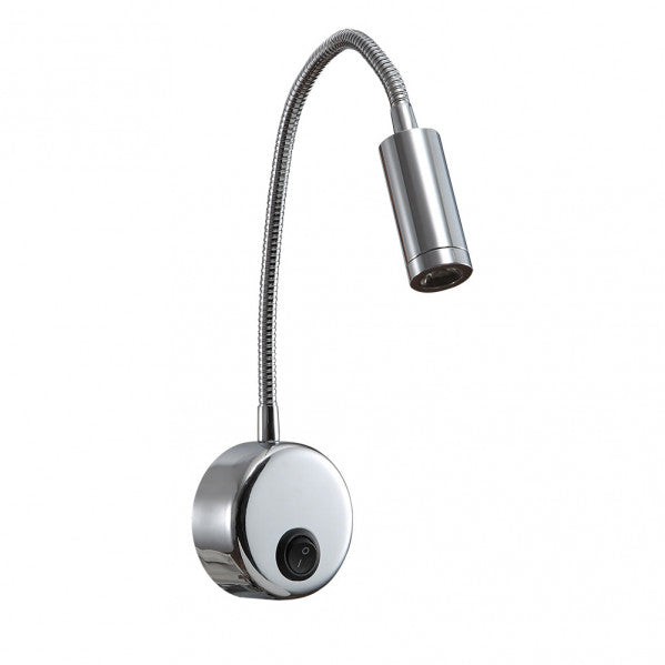 Aplique LED Edgar de cromo 3W 4000K moderno de Abrila (modelo 174861020) con luz integrada para lectura e interior, diseño en metal para decoración contemporánea