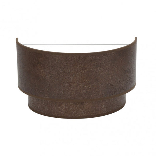 Aplique de pared doble Smile en acabado óxido 17x30x15 cm de Abrila, lámpara moderna de metal y textil para decoración interior doméstica con luz difusa, modelo 175361017.