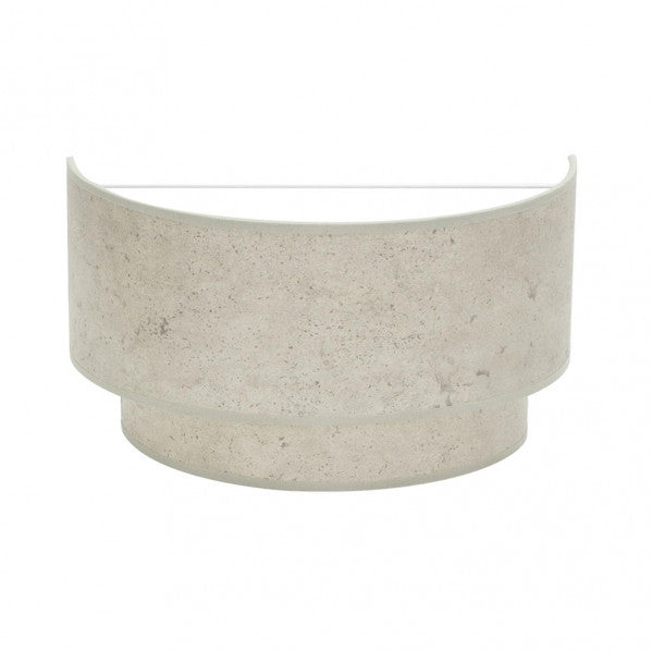 Aplique doble Smile en cemento gris de Abrila, modelo 17x30x15 cm (175361028), diseño contemporáneo moderno con iluminación interior para decoración doméstica, material metal textil en estilo AI2.