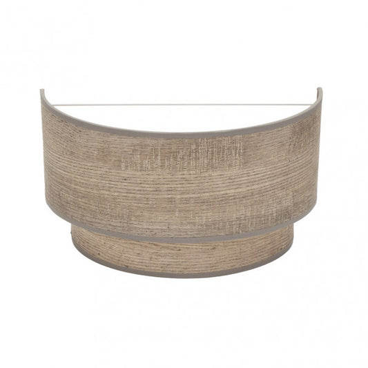 Aplique moderno Smile en madera gris de Abrila, diseño contemporáneo con metal y textil, dimensiones 17x30x15 cm, iluminación interior decorativa para hogar (modelo 175361083)