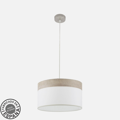 Colgante Cloe de Abrila con diseño moderno en níquel, blanco y madera gris, lámpara colgante de 40 cm para iluminación interior doméstica, modelo 175494083, ideal para decoración contemporánea.