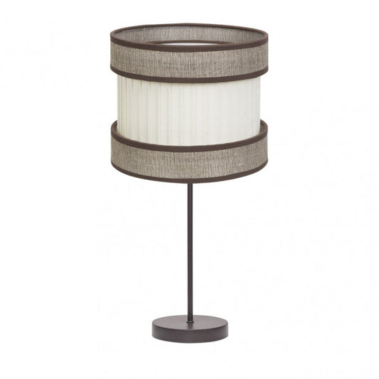 Lámpara de sobremesa Alto Home en marrón y beis de Abrila, diseño moderno con base de metal y pantalla textil para iluminación difusa en interiores domésticos, ideal para decoración hogareña (modelo 175571102).