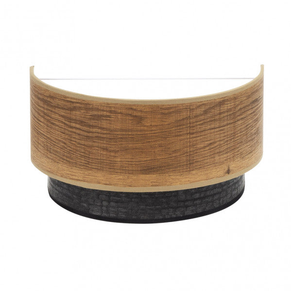 Aplique de pared Colet moderno de Abrila en negro y madera oscura, modelo 1xE27 con portalámparas AI2, iluminación interior para decoración doméstica en metal y textil, ideal para paredes (ref. 175661084)