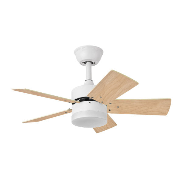 Ventilador de techo DC Marta 36W blanco de Abrila con luz LED integrada, aspas reversibles, control remoto y materiales de metal, MDF y policarbonato para interior doméstico - modelo 175891501