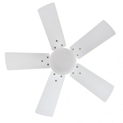 Ventilador de techo DC Marta 36W en blanco de Abrila con luz LED integrada, control remoto y aspas reversibles para interior doméstico