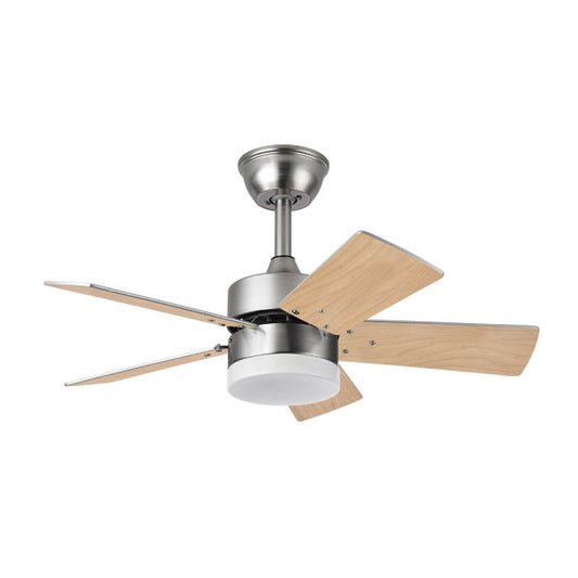 Ventilador de techo DC Marta de 36W en níquel con aspas reversibles en haya y plata, modelo Abrila 175891533 con control remoto, bajo consumo energético, luces LED integradas y motor DC para uso doméstico interior