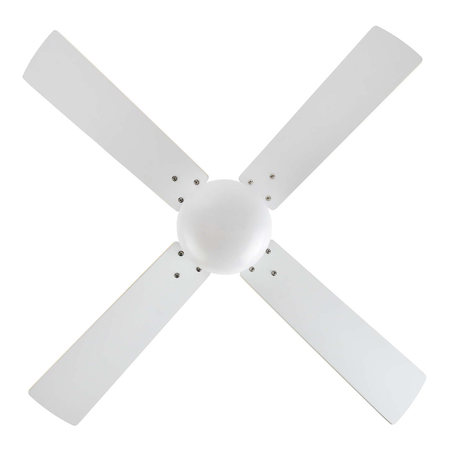 Ventilador de techo Sofia blanco con 4 aspas reversibles de Abrila, modelo 175992401, ideal para interior doméstico con motor DC eficiente y mando remoto para ventilación en verano e invierno