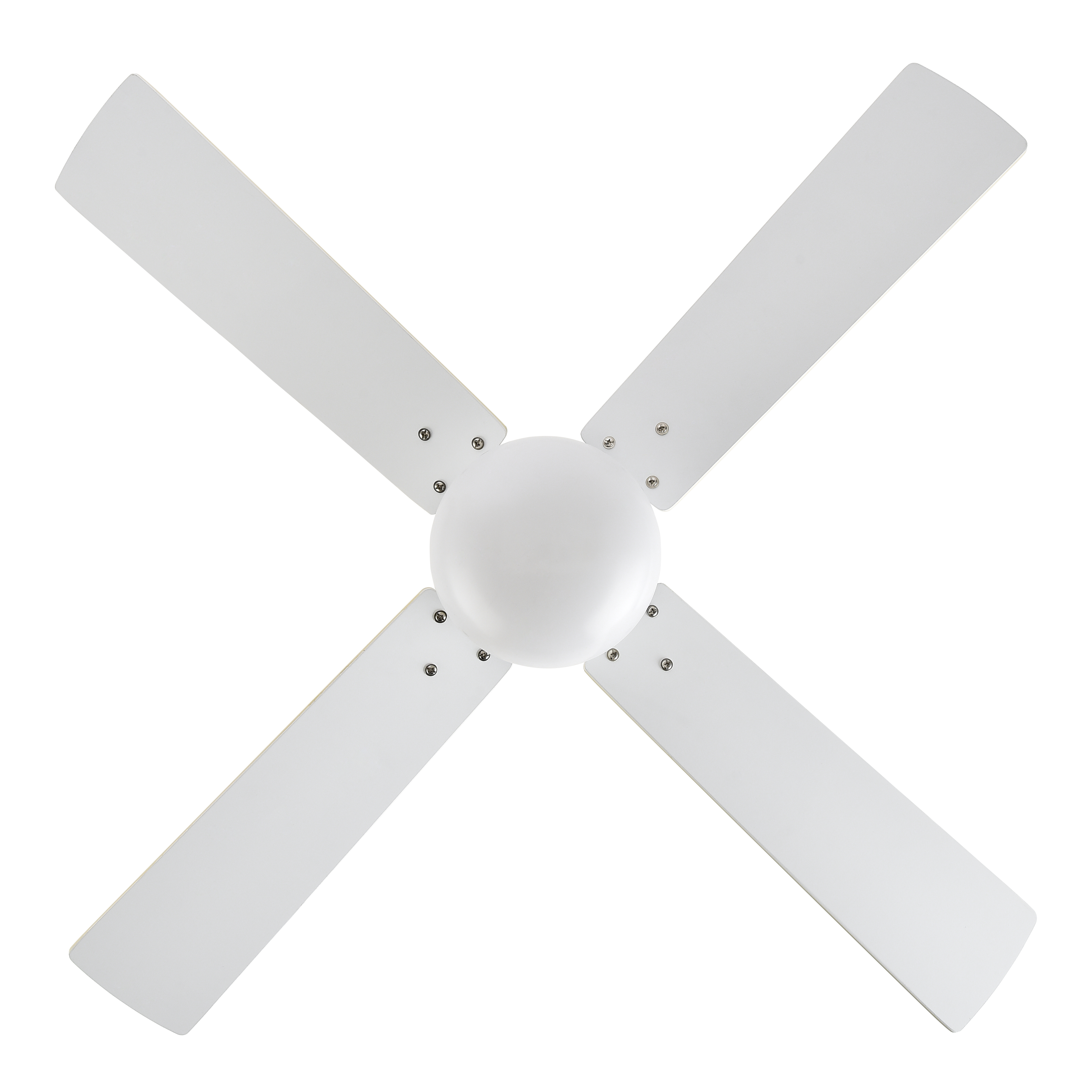 Ventilador de techo Sofia blanco con 4 aspas reversibles de Abrila, modelo 175992401, ideal para interior doméstico con motor DC eficiente y mando remoto para ventilación en verano e invierno