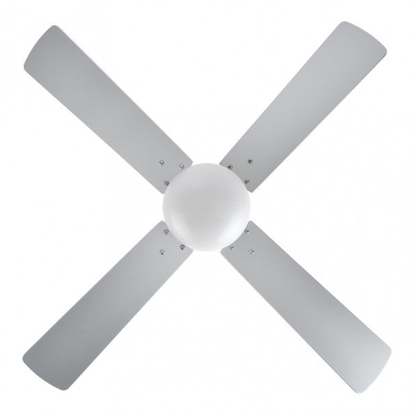 Ventilador de techo Sofia DC en níquel de 107 cm con aspas reversibles de haya y metal MDF, motor DC eficiente, mando a distancia y acabado en plata, modelo Abrila para interiores domésticos (175992433)
