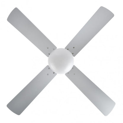 Ventilador de techo Sofia DC en níquel de 107 cm con aspas reversibles de haya y metal MDF, motor DC eficiente, mando a distancia y acabado en plata, modelo Abrila para interiores domésticos (175992433)