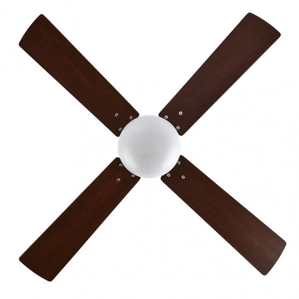 Ventilador de techo Sofia DC con aspas reversibles en cuero, acabado cerezo y nogal, ideal para interior doméstico con ventilación verano e invierno, mando a distancia y motor DC eficiente de Abrila modelo 175992436