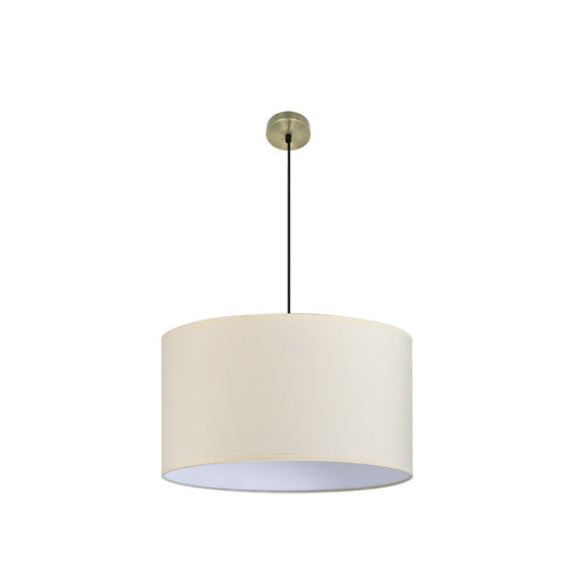 Lámpara colgante Dori 3xE27 de Abrila en cuero beige, diseño moderno rústico con metal y textil para iluminación vintage y decoración interior doméstica