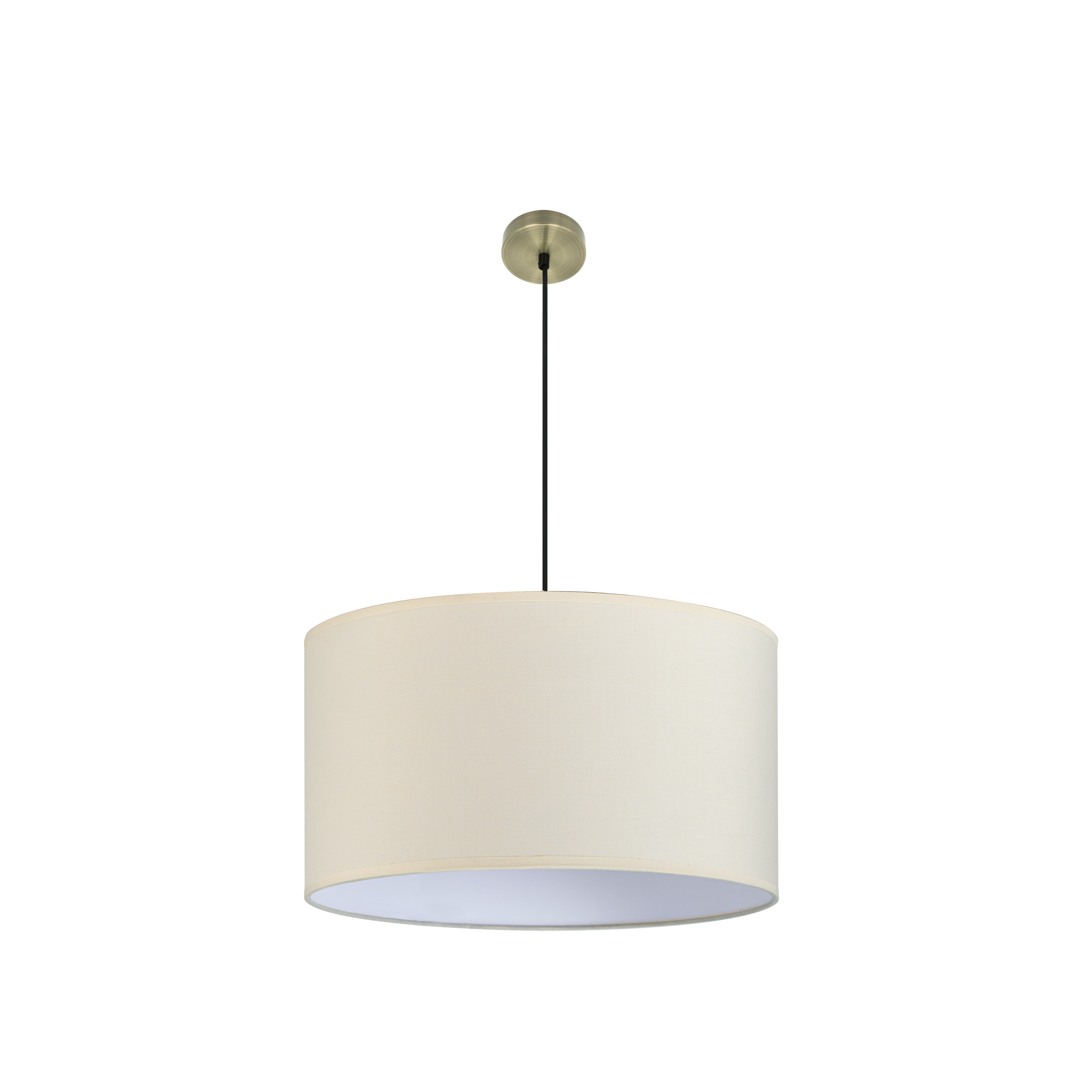 Lámpara colgante Dori Abrila 3xE27 en cuero beige y metal textil, diseño moderno rústico vintage para iluminación interior doméstica