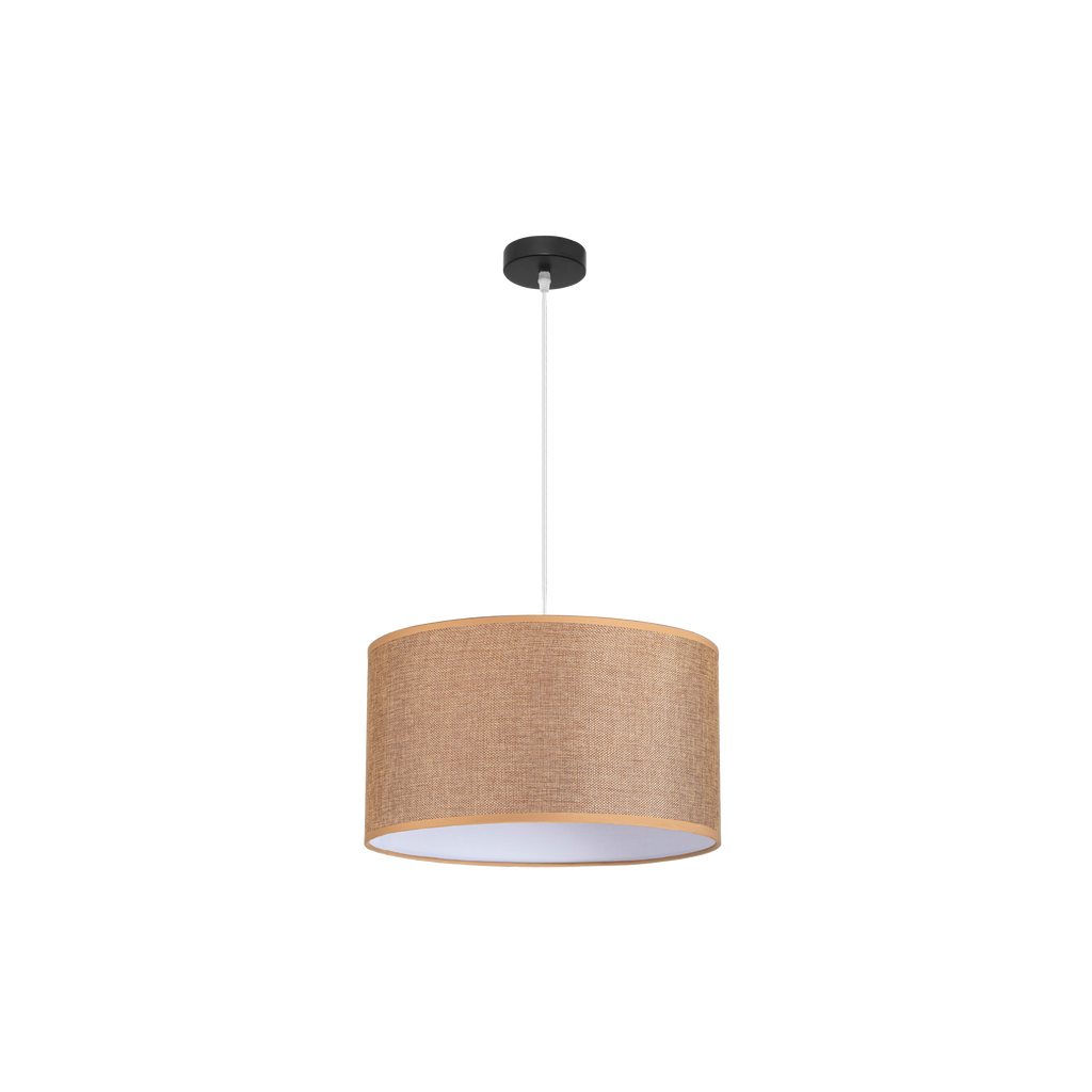 Lámpara colgante Jin en negro y marrón 45x45cm de Abrila 176294502 - Estilo moderno rústico vintage en textil y metal para decoración interior doméstica