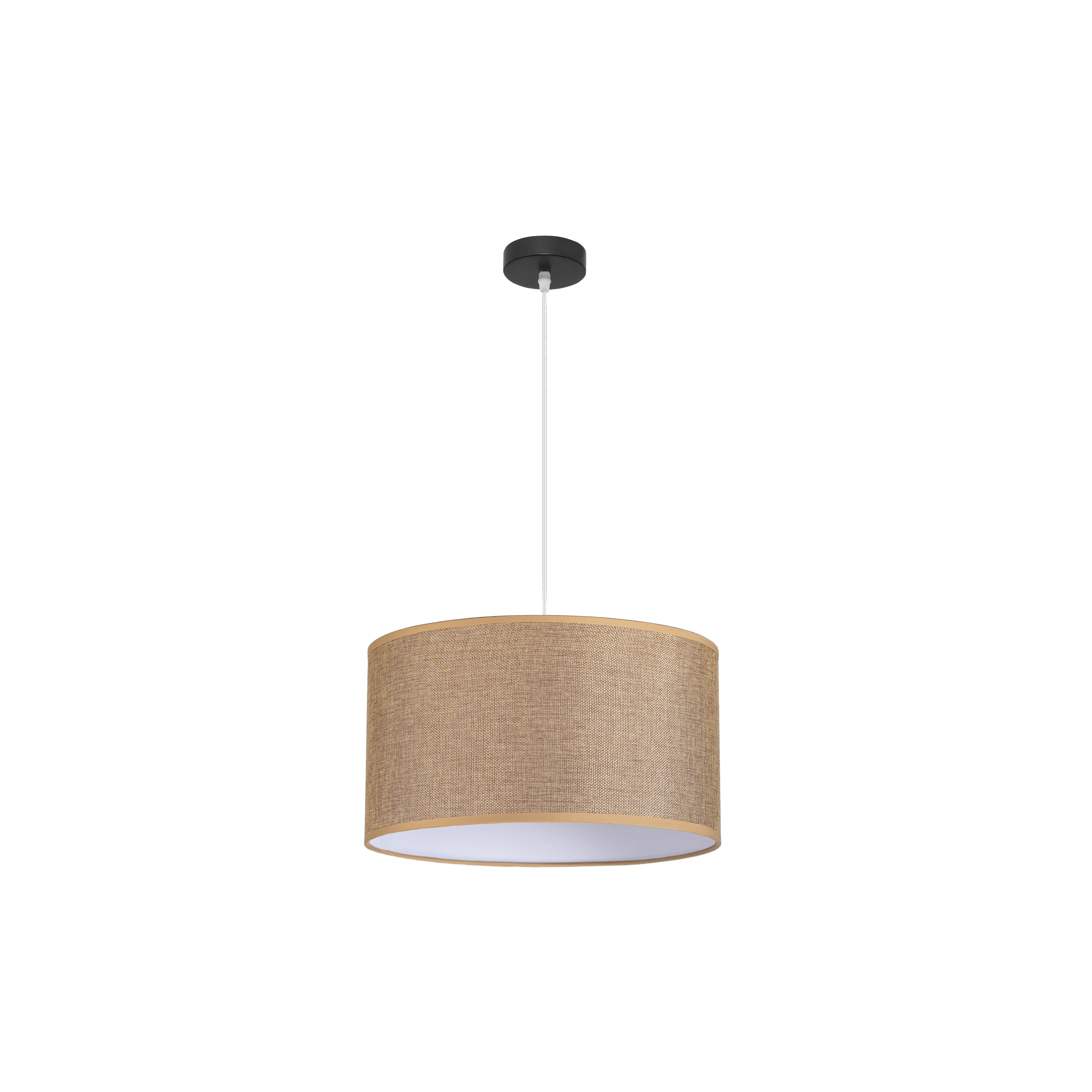 Lámpara colgante Jin en negro y marrón 45x45cm de Abrila 176294502 - Estilo moderno rústico vintage en textil y metal para decoración interior doméstica